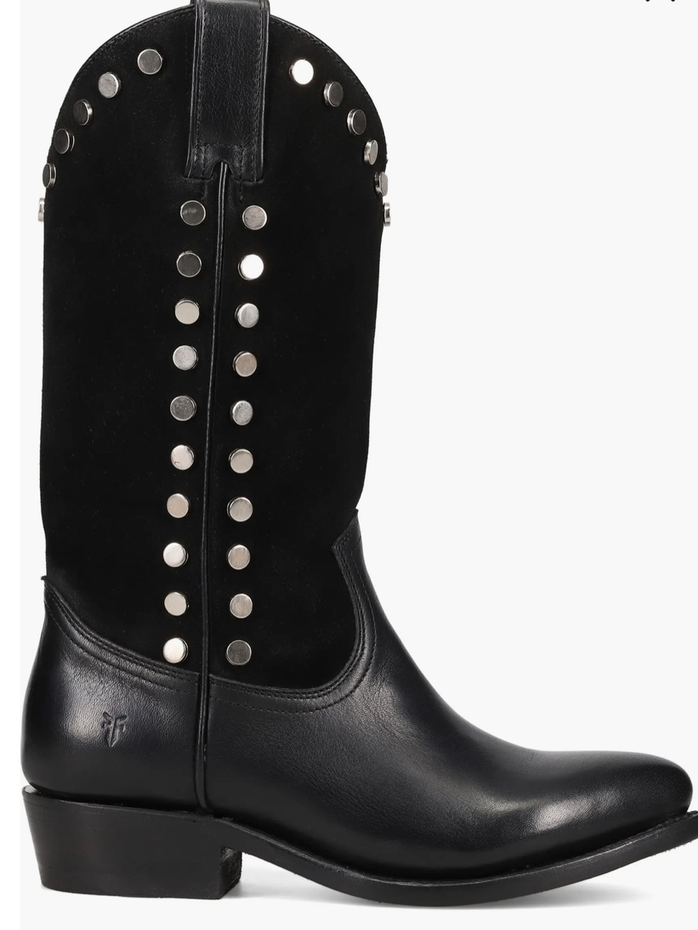 FRYE Black Leather Billy Studded Western Boot - Picture 3 of 12